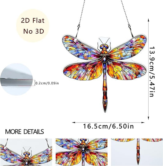 Dragonfly Ornaments Colorful Window Hanging Decorations Home Wall Decor for Indoor Outdoor