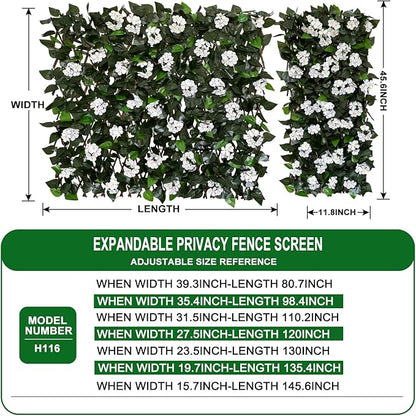 Expandable Fence Privacy Screen for Balcony Patio Outdoor,Decorative Faux Ivy Fencing Panel,Artificial Hedges