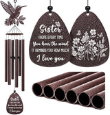 SteadStyle Sister Gift for Mother's Day, Unique Sister Birthday Gifts from Sisters Brothers, Valentine's Day Thanksgiving Christmas Large Size Sister Hummingbird Wind Chime 37 in Garden Patios Decor
