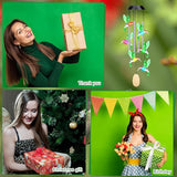 Wenqik 3 Pcs Christmas Hummingbird Gifts Set for Women Include Hummingbird Solar Wind Chimes Socks Makeup Bag Gift for Humming Bird Lover Mother Mom Grandma Wife Sister Her Birthday Xmas Gifts