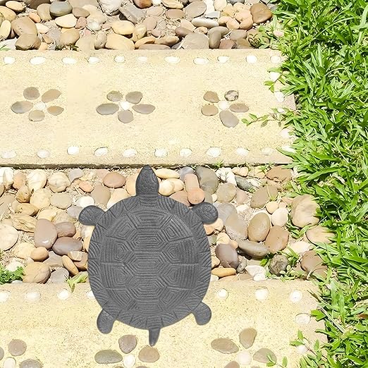 Tofficu Cast Iron Turtle Stepping Stone for Garden and Outdoor Walkway, Metal Decorative Lawn Pathway Ornament, Backyard Turtle Statue for Patio Landscaping