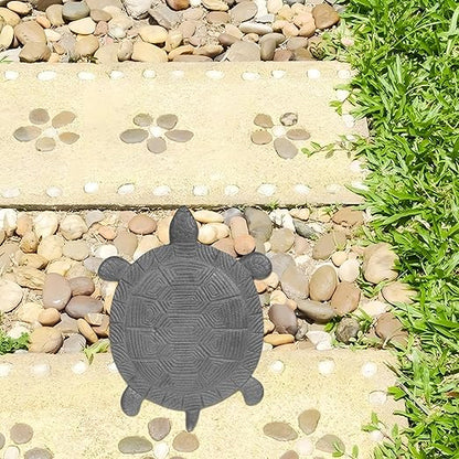 Tofficu Cast Iron Turtle Stepping Stone for Garden and Outdoor Walkway, Metal Decorative Lawn Pathway Ornament, Backyard Turtle Statue for Patio Landscaping