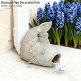 Fish Gutter Guardian Downspout Extender - Decorative Rainwater Splash Block Statue with Realistic Stone Finish,for Garden,Yard Lawn Drainage Decor