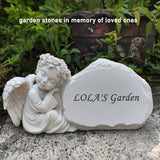 Personalized Memorial Garden Stones Engraved with Any Message, Custom Angel Gravestones Tombstones Memorial Gifts Symapthy Gifts for Loss of Loved Ones Mom Dad