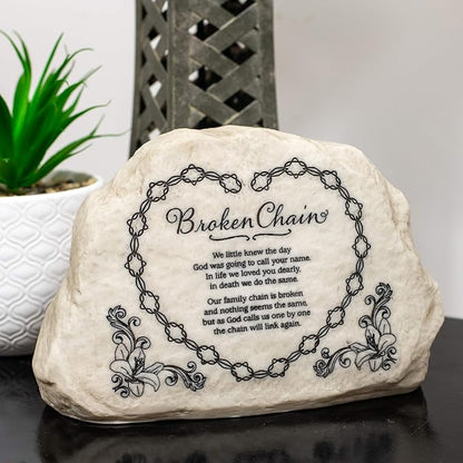 Dicksons Broken Chains Poem Grey Memorial 6 x 9 Resin Outdoor Garden Stone