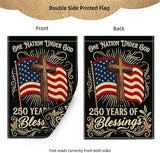 250 Years America Garden Flag, Double Sided 12x18 Patriotic Banner, One Nation Under God, 1776-2026 US Semiquincentennial Yard Decor