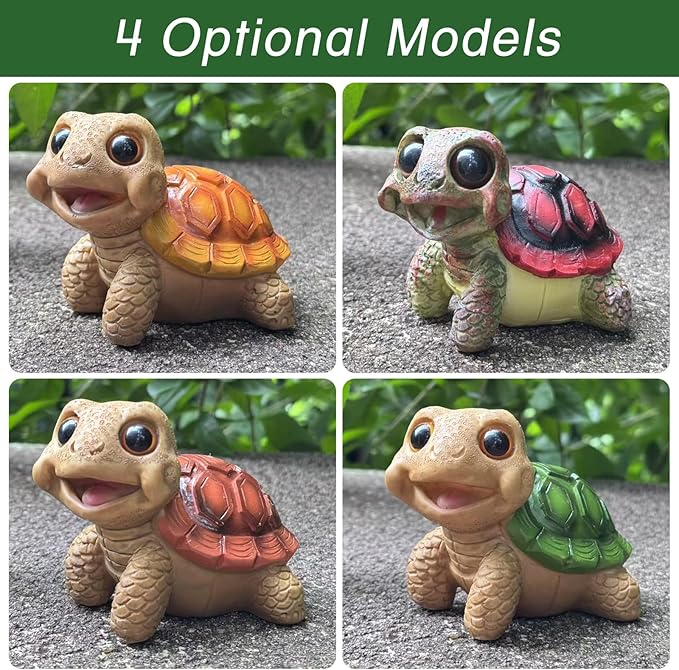 Turtle Outdoor Garden Decor | Desk Accessories for Women & Cute Stuff Turtle Decor | Decor for Shelf, Yard Patio, Office, Funny Turtle Gift for Women, Mother’s Day, Birthday (Green)