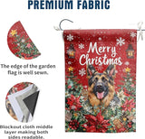 Christmas German Shepherd Garden Flag Merry Christmas Dog Yard Flag for Outside Xmas Flags 12x18 Double Sided Red Poinsettia Garden Flags Winter Porch Decorations Outdoor