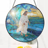 FLAGWIX Christmas Christian Gifts for Women Faith - Stained Glass Window Hanging 10 in - Catholic Religious Gifts for Women, Christian Sun Catchers Indoor for Home Garden Decor, Christmas Decorations