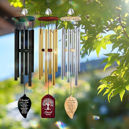 Personalized Dad Cardinal Memorial Crystal Wind Chimes Remembrance Sympathy Ornament Keepsake in Memory of Papa Daddy Father-in-Law Custom Name Bereavement Condolence Gift for Window Garden Hanging