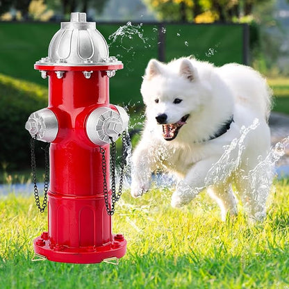 Realistic Resin Fire Hydrant Statue for Potty Training Dogs - Dog Fire Hydrant Pee Post, Weather-Resistant Garden Decor,Outdoor Garden & Lawn Ornament (Suitable for Any Size Dogs;21In;Silver)