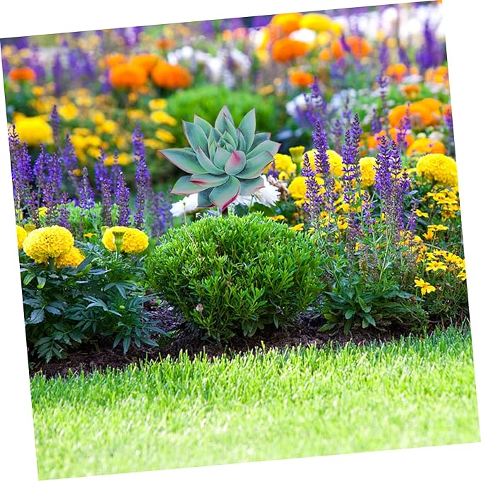 VICASKY Outdoor Acrylic Succulent Garden Stake Lifelike Plant Decor for Pathway and Courtyard Compact Decoration for Spring Vibrant Garden Ornament