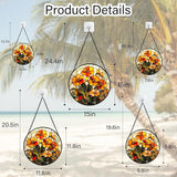 Stained Glass Window Hanging - Orange Marigolds Flowers Suncatcher for Door Garden Yard Sun Catchers Decor Christmas Mother's Day Birthday Gifts for Women Mom Nana Girlfriend Men 11.8 in