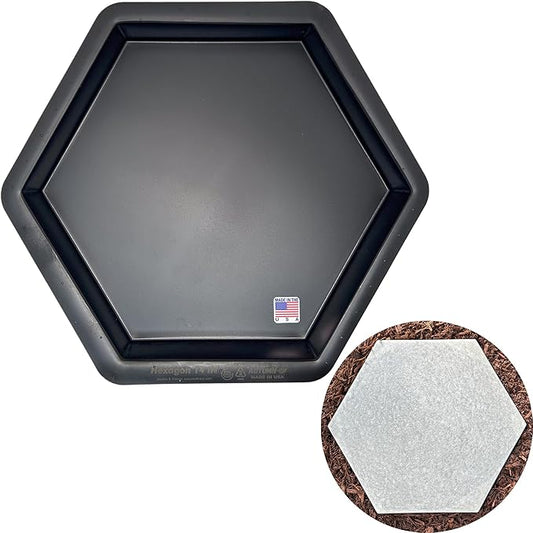 AUTUMN 14" Hexagon Stepping Stone Mold - DIY Concrete Cement Path Maker for Garden Walkway - Made in USA - Decorative Hexagonal Garden Statue & Pathway Mold