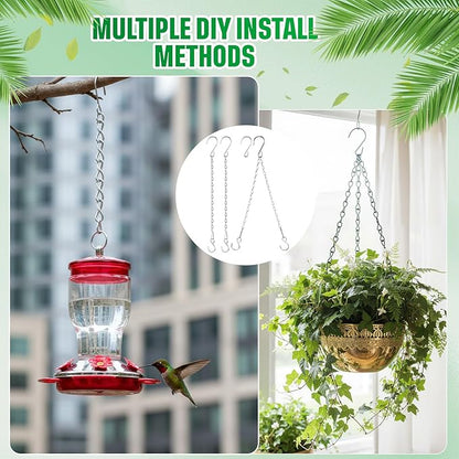 2 Pack Hanging Chain for Bird Feeders, Planters, Lanterns and Ornaments (19.7 Inch, Silver)