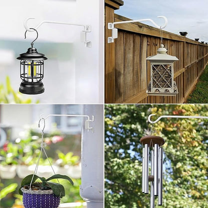 Aidoclip 2PCS Wall Mounted Plant Hanger, Indoor/Outdoor Decorative Hook for Hanging Plants, Windchime, Baskets – Rustic Iron Plant Holder, Ideal Wall Décor, Ceiling Hooks for Indoor Garden- (12in)
