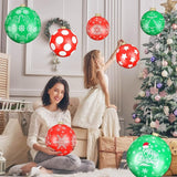 Flasoo 12 Pack Giant Inflatable Christmas Ornaments for Outdoor Decoration, Big Christmas Balls for Front Door Yard Tree Hanging (9 Inch, 12 Inch, 16 Inch)