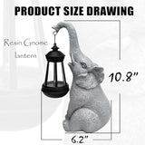 Elephant Solar Garden Statues,Resin Elephant Figurine Decorations with Solar Lights Lantern, Outdoor Figurines Lawn Garden Statue Decor Art for Lawn,Yard, Balcony Ornament.