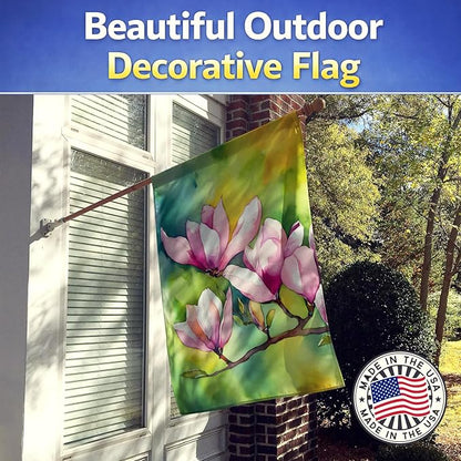 Caroline's Treasures Mississippi Magnolia in Watercolor House Flag Large Porch Sleeve Pole Decorative Outside Yard Banner Artwork Wall Hanging, Polyester, House Size, Multicolor