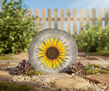 Magnolia Garden 10-Inch Vibrant Sunflower Decorative Stepping Stone – Yellow Floral Resin Garden Walkway Tile – Modern Farmhouse Outdoor Accent – Cheerful Summer Yard Decoration & Housewarming Gift