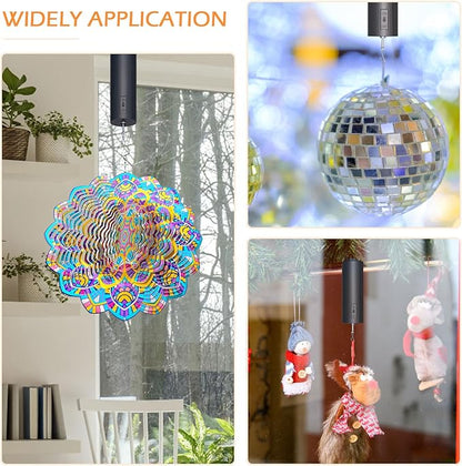 Disco Ball Motor Hanging Display Motor Multi-Purposes Rotating Mobile Wind Spinner Motor for Baby Crib Mirror Ball Spiral Wind Chimes Christmas Ornament Yard Garden Decor,20 RPM(Black)