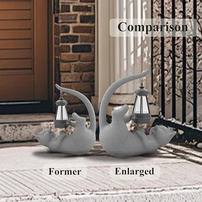 Elephant/Cat Sculpture Lantern Decor - Outdoor Lanterns&Indoor Statue Decorations for Garden,Yard,Porch,Home,Balcony - Gifts for Birthdays,Christmas,Children,Friends,Family,Mom,Women (DG - Lyin)