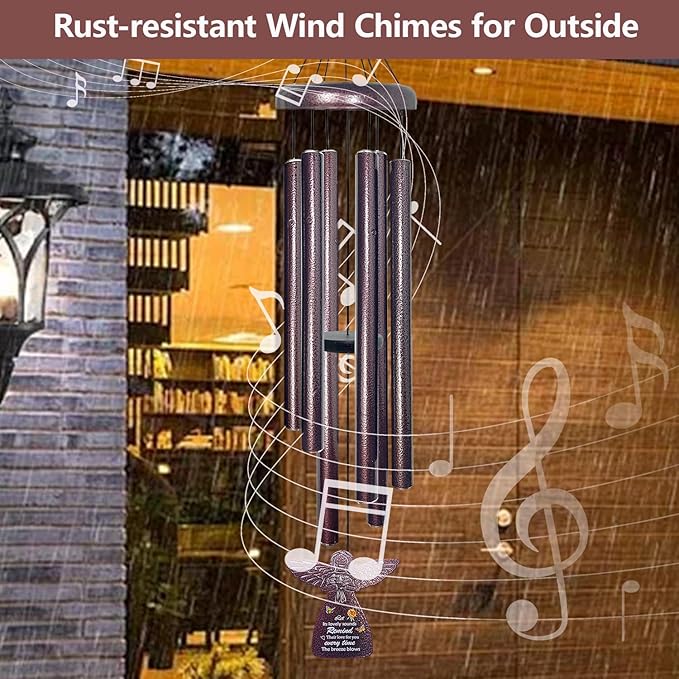 50th Birthday Gifts for Women - 32" Angel Aluminum Wind Chimes for Outside with Harmony Tone, Unique Wind Chimes for Garden, Patios and Backyard Decor, Memorable 50th Birthday Decorations
