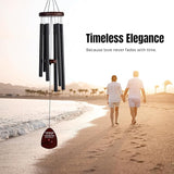 Memorial Wind Chimes for Loss of Loved One, Windchimes in Memory of a Loved One, Sympathy Gift Baskets, Bereavement Condolence Gifts, Memorial Gifts for Loss of Mom, 32" Sympathy Cardinal, Black
