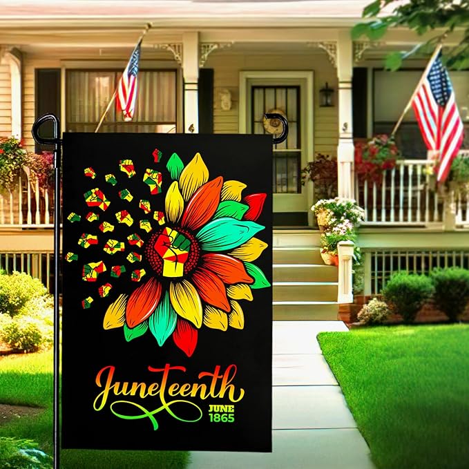 Juneteenth Garden Flag Black Liberation Yard Flags June 19 1865 African American Emancipation Independence Black Freedom Celebration Yard Outdoor Decoration Sign 12X18 Double Sided