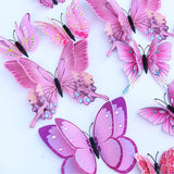 FENELY Butterfly Garden Decor Stakes,Double Wing Waterproof 3D Pink Butterflies Garden Ornaments Outdoor Decorations for Patio Lawn Yard PVC Gardening Art Christmas Whimsical Gifts