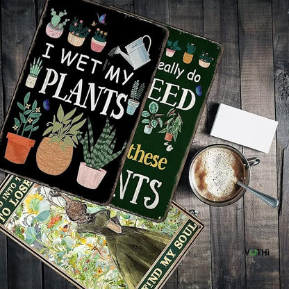Funny Garden Signs My Plants Poster Metal Sign for Farmhouse Home Kitchen Gardening Wall Decor 8x12 In