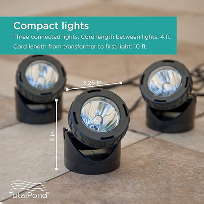 TotalPond Pond and Landscape LED Lights, 3-Piece Set, Height : 5.91 Width : 8.7 Depth : 8.7