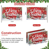 Christmas Flag Decoration 3x5 Ft Carnival Garden Banner Outdoor, Yard Flags Double Sided Printed Indoor Home House Decor Party Supplies Yard Sign Background for Photography(Christmas Tree/Truck/Snow)