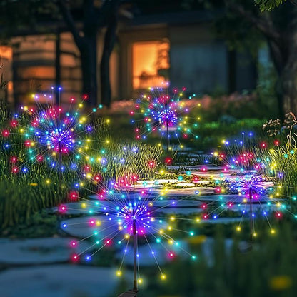 PEVOROS Garden Decor Solar Lights Outdoor,120LED Waterproof Colorful Solar Fairy Garden Lights for Outdoor Decoration,Yard, Patio, Porch,Flower Pot,Pathway,Christmas (4Pack)