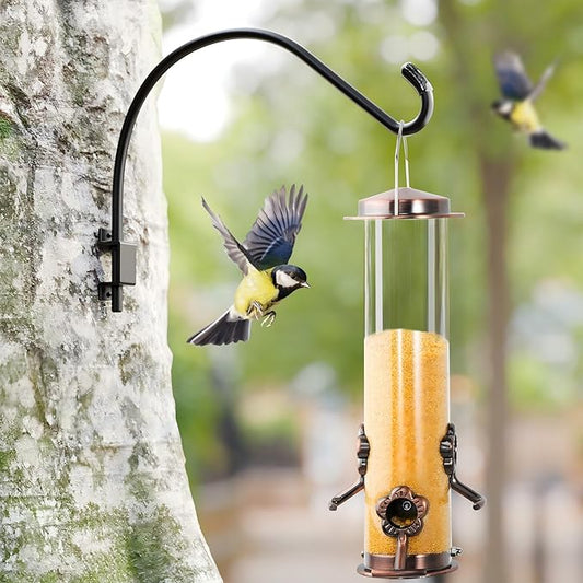 16 Inch 2 Pack Swivel Plant Hanger: Plant Hangers Outdoor, Heavy Duty Hook for Bird Feeder, Plant, Flower Basket, Lantern, Wind Chime - Versatile Hanging Brackets Outdoor Indoor Use Up to 22LB
