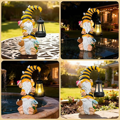 Garden Gnomes Outdoor Decor with Solar Led Lantern Gnomes Decorations for Yard,Patio,Lawn,Gnome Gifts for Women,Mom
