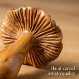 Curawood Mushroom Wall Decor - 5.9" Tall Balinese Artisan Handcrafted Wooden Mushroom Wall Art - Cottagecore, Fairycore, Goblincore Bedroom Decor - Carved Wood Forest Aesthetic Hanging Piece
