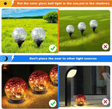 MLKNK Solar Globe Lights Outdoor Waterproof-Solar Balls-Solar Garden Lights-Orbs for Outside 2 Pack Cracked Glass Ball for Lawn Patio Yard Backyard Decorations