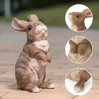 Garden Outdoor Rabbit Statue,Bunny Figurine Resin 9.5 Inches, Suitable for Home Lawns, Balconies, Courtyard Art Garden and Courtyard, Easter Spring Home Decor Unique Home Gifts.