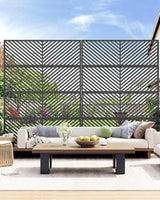 Hipicute 72" H×47" W Freestanding Metal Privacy Screen for Outdoor Patio - Heavy-Duty Rust-Resistant Decorative Fence Panel | Weatherproof Design | Patio Privacy Screen