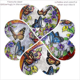 Butterfly Stained Glass Suncather Window Hangings, Colorful Flower Suncatchers 6 inch Colorful Glass Panel Sun Catchers Pretty Gifts, Decoration for Home Garden Christmas Party Wedding