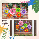 Colingmill 12 Pack Metal Flowers Butterfly Hummingbird Wall Art Decor 3D Metal Outdoor Wall Hanging Sculptures Decoration for Outdoor Garden Fence Yard Patio Indoor Living Room Balcony (Pink)