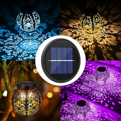 Replacement Solar Light Parts 2 Mode 2 Pack Warmwhite and RGB Color-Changing ,Solar Lights Replacement Top, Inserts for Lanterns, Waterproof DIY Outdoor Garden Patio Decor 3.53inch