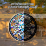 Banax Snowflake Hanging Stained Glass for Windows,23cm/9 inch Hand-Painted Sun Catcher Garden Hangings Christmas Mother's Day, Valentine's Day Ornaments Festival Gift