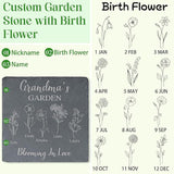 Personalized Garden Stone with Birth Month Flower Personalized Gifts for Grandma, Mom, Her, Women - Gifts for Mothers Day, Birthday, Christmas, Valentines - Birth Flower Garden Gift