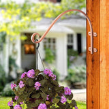 Monarch Abode Plant Hangers – Wall Mount Plant Hooks for Hanging Baskets, 14 Inch Metal Brushed Copper Fence Wall Plants Hanger for Outdoor Indoor, Flower Pot, Bird Feeder, Wind Chime Bracket, 2 Pack