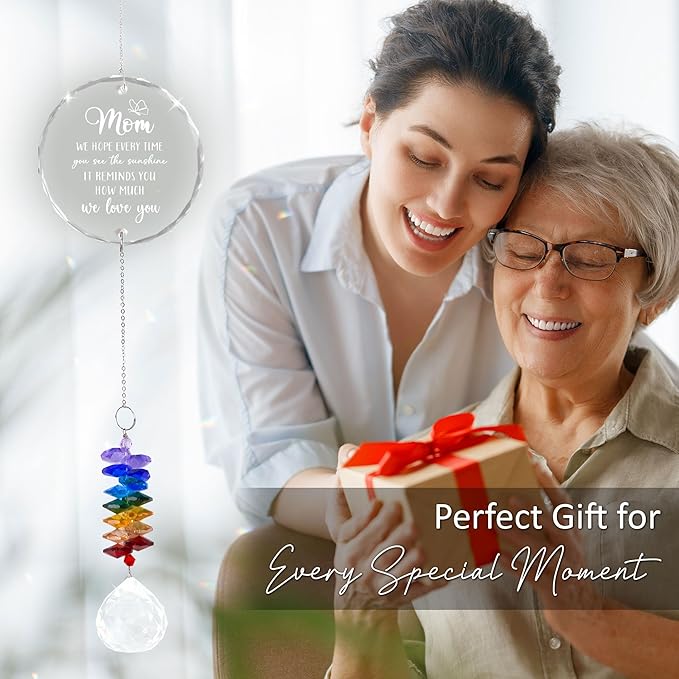 Gifts for Mom - Mom we Love You - Mother’s Day Birthday Gift for Mama Grandma - Crystal Suncatcher Rainbow Maker - Sentimental Keepsake - Heartfelt Meaningful Gifts for Mothers from Daughter