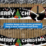 Probsin Large Merry Christmas Banner 120" x 20" Double Printed Xmas Decoration Snowman Christmas Tree Hanging Santa Claus Holiday Party Supplies Home Decor for Outdoor,Indoor,Yard,Garden,Porch,Lawn