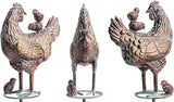 Metal Hen & Chicks Statue Wind Spinner for Yard Garden,79" 3D Large Kinetic Chicken Sculpture Garden Spinner for Outside,Antique Copper Chicken Wind Vane for Outdoor Patio Lawn Backyard Yard Art