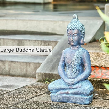 25" Large Buddha Statue Outdoor Indoor, Buddha Statues for Garden, Meditating Buddhist Statues for Home Decor, Zen Decor Buda Statue